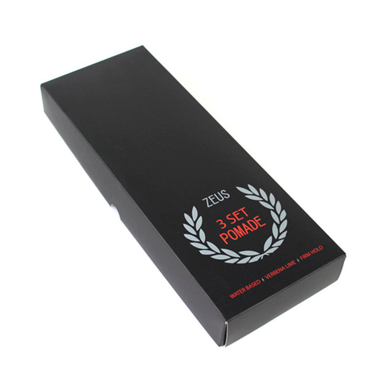 Faltbares 3 Satz-Lippenbalsam-Verpackenkasten-Schwarz-Halter-kosmetisches Glas mit Pappeinsatz