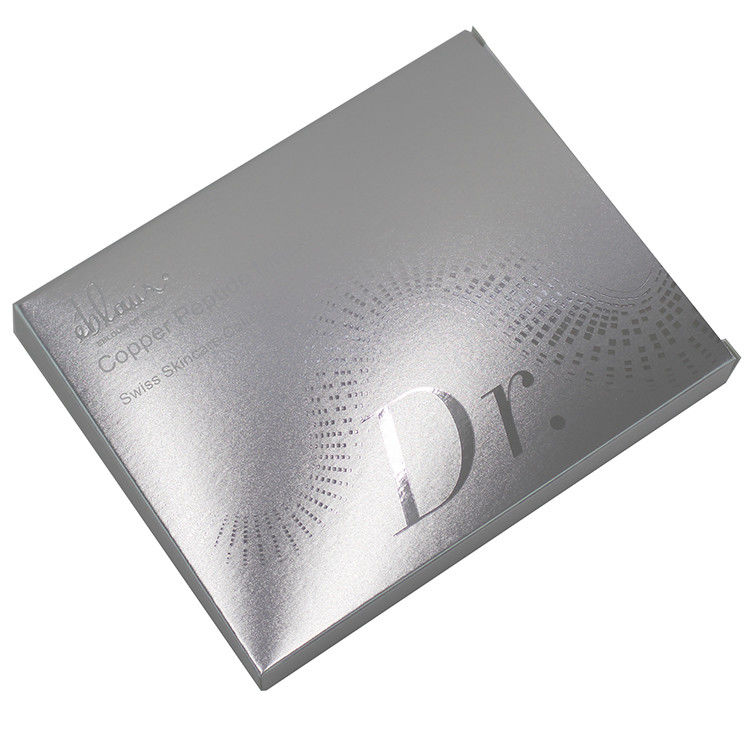 Schönheitskosmetische Gesichtsmaske Verpackungskiste Custom Design Silberfarbpapier