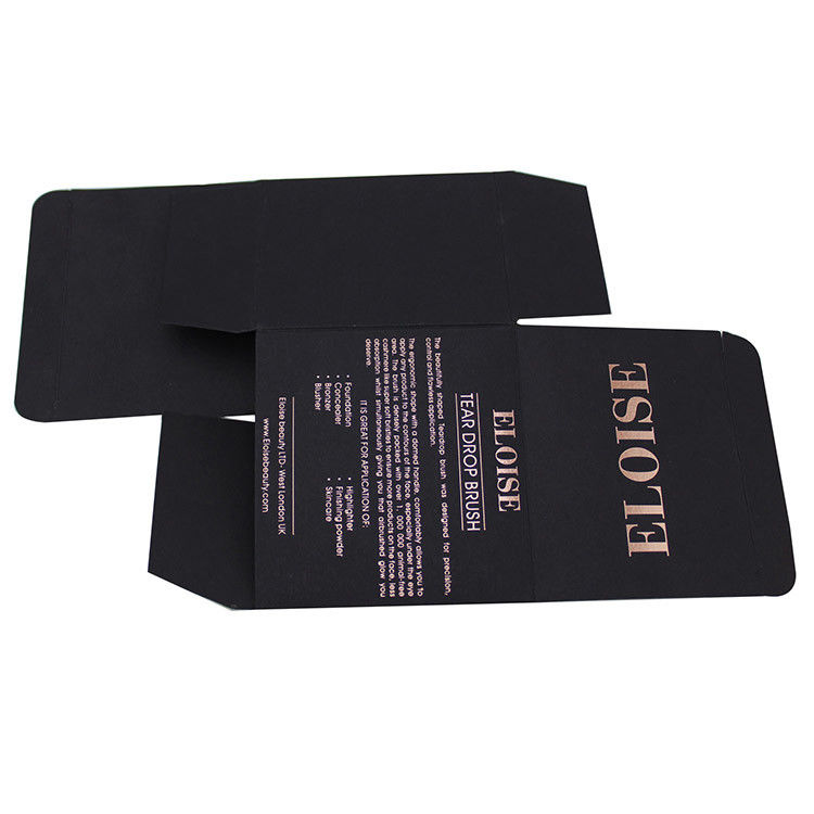 Matte Schwarz und Roségold beste kosmetische Verpackung Papierbox für Make-up-Bürste