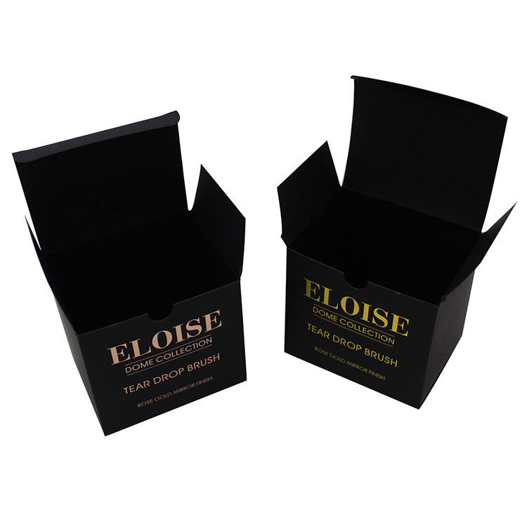 Matte Schwarz und Roségold beste kosmetische Verpackung Papierbox für Make-up-Bürste