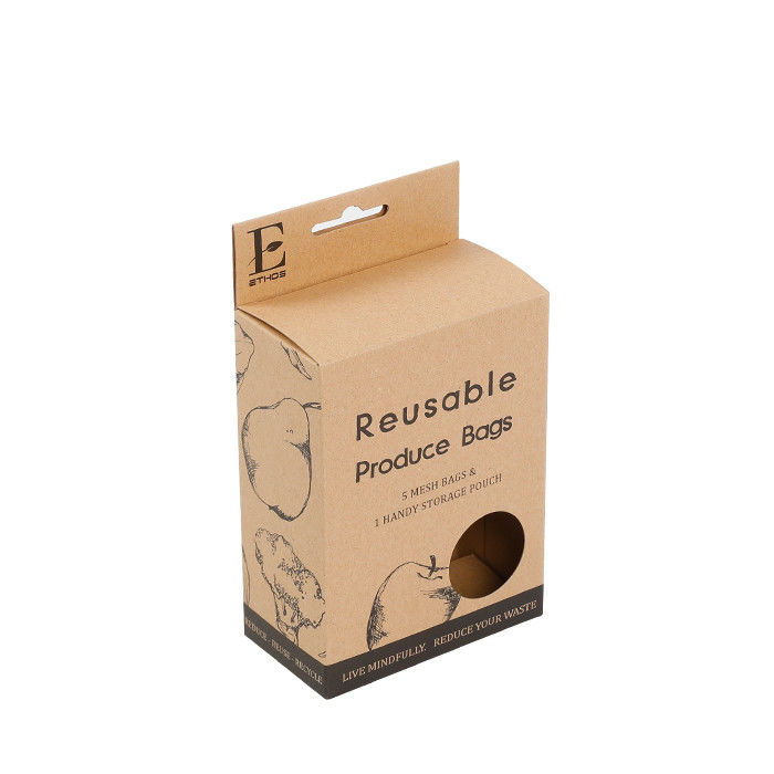 Verpackenkasten Browns Hang Tag Kraft Eco Friendly mit rundem Fenster