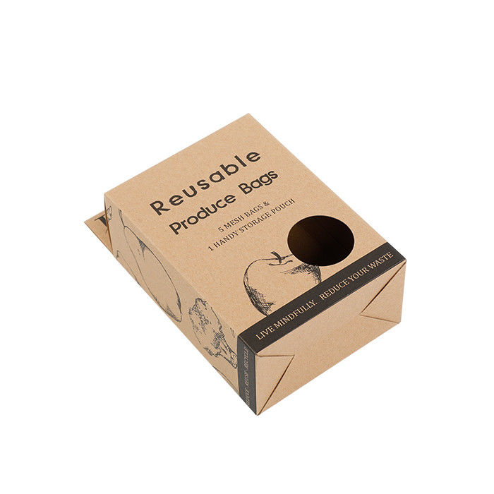 Verpackenkasten Browns Hang Tag Kraft Eco Friendly mit rundem Fenster