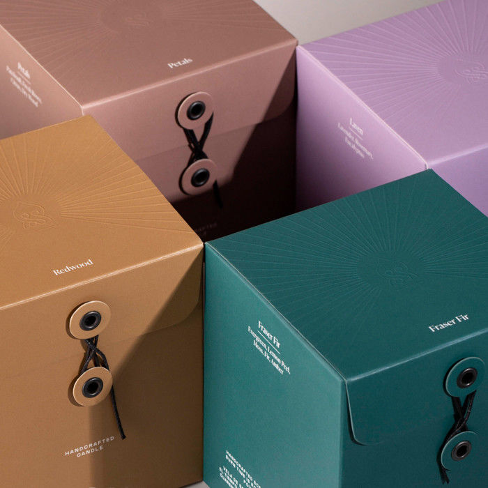 Elegante steife Kerzen-Einzelhandels-Geschenkbox färbt die Ösen-Verpackung
