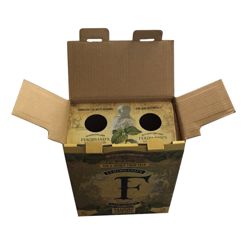 Kundenspezifischer Faltschachtel-Kasten, der Druckfarbenreiches für Doppelpack-Weine verpackt