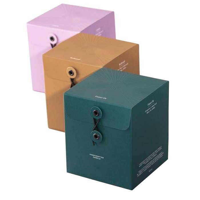 Elegante steife Kerzen-Einzelhandels-Geschenkbox färbt die Ösen-Verpackung