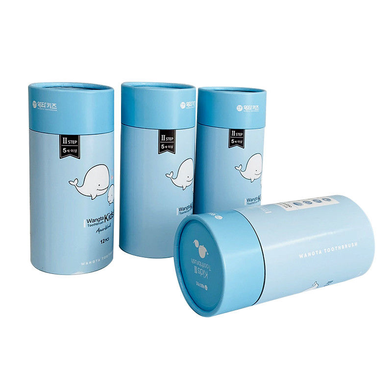 Bunte Druckkreis-Zylinder-Pappbehälter für Kinderzahnbürste
