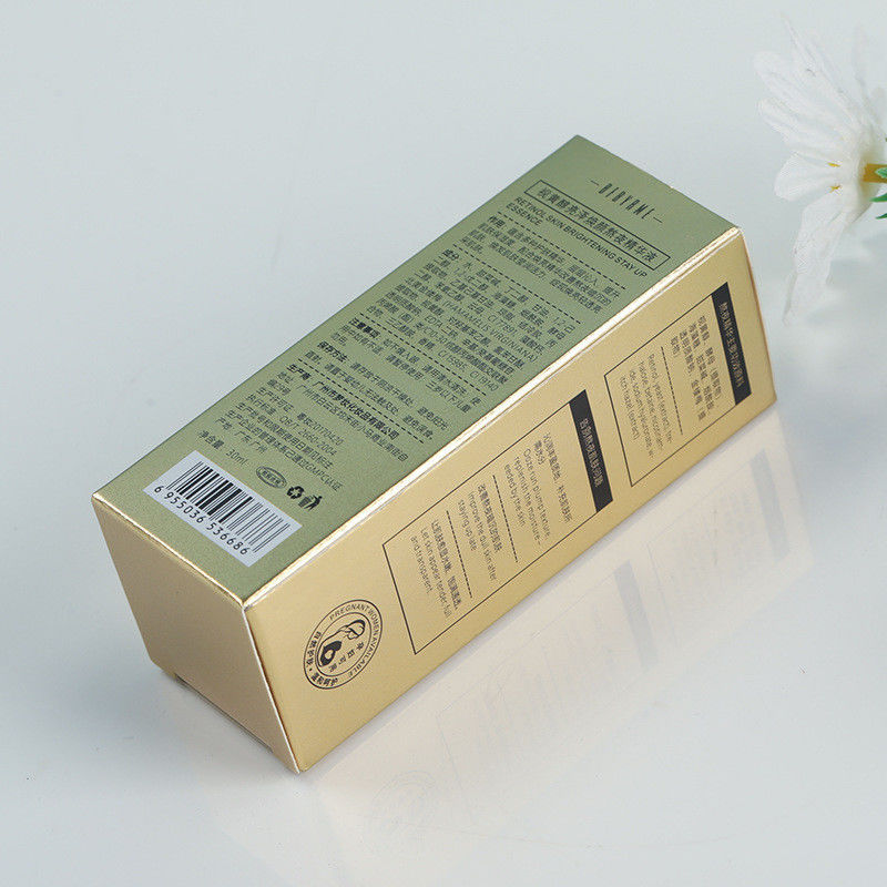Luxus Gold Hautpflege Karton Verpackung für Feuchtigkeitsmittel Essenz Flasche