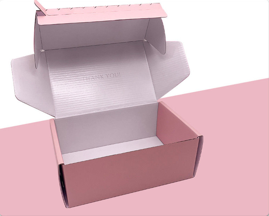 Pink gewölbte Kartonverpackung Bekleidung Geschenkboxen mit abreißbarem Klebeband