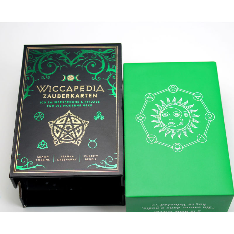 Starr gleitende Papierverpackungen mit Tray und Grünfolie für Zauberkarten