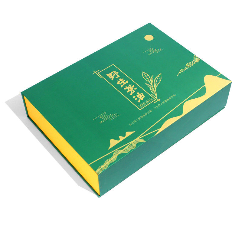 Grüne magnetische Geschenkverpackung für Teeprodukte mit kundenspezifischem Design in meiner Nähe
