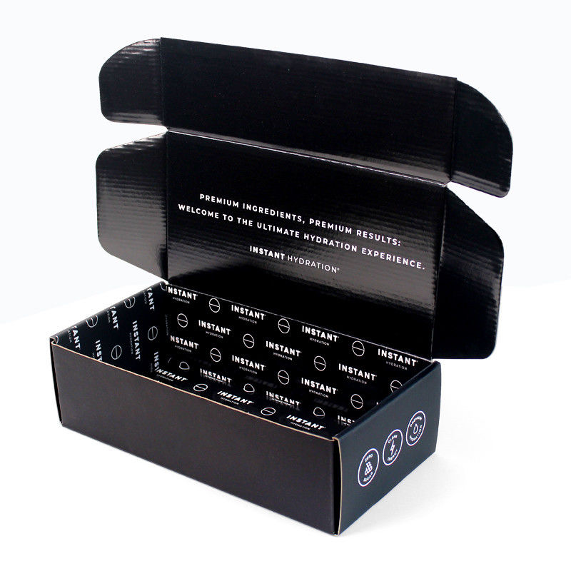 Custom Schwarze leere Papierbox Großhandel Mailerboxen mit unterschiedlichen Größen und Logo Geschenkbox