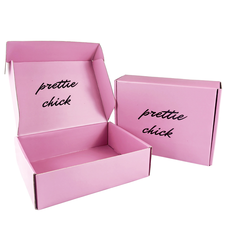 Custom Karton rosa Wellpappe Versandboxen, rosa Wellpappe Mailerboxen für kosmetische Verpackungen