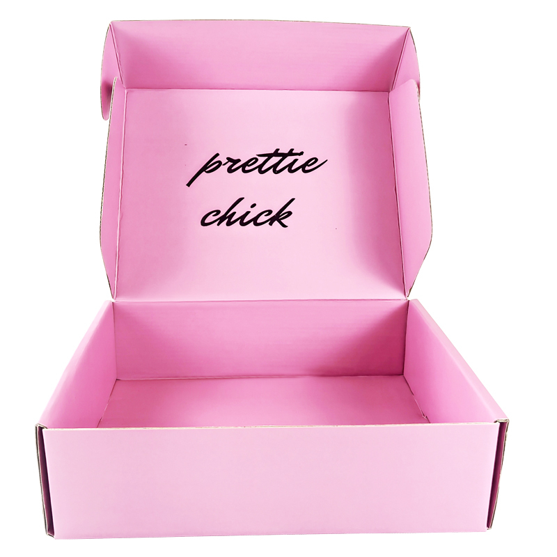 Custom Karton rosa Wellpappe Versandboxen, rosa Wellpappe Mailerboxen für kosmetische Verpackungen
