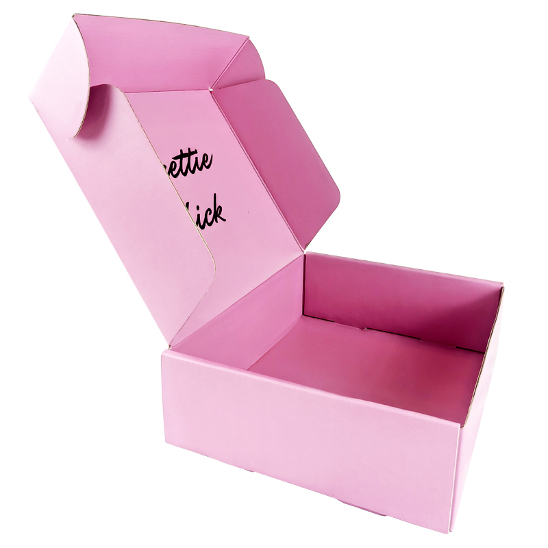 Custom Karton rosa Wellpappe Versandboxen, rosa Wellpappe Mailerboxen für kosmetische Verpackungen