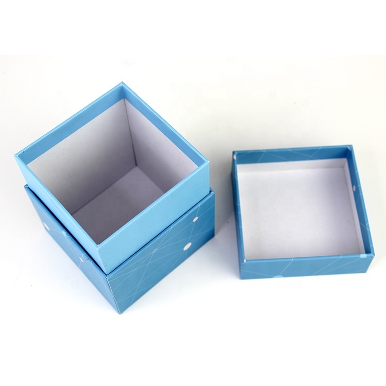 Individuelle, recycelbare Geschenkbox aus Karton mit Deckel, tiefe quadratische Kartonbox mit Deckel 10x10 Zoll