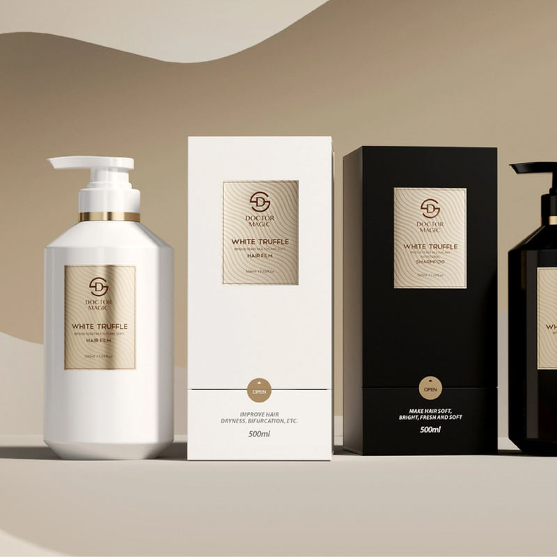 3 Flaschen starre Flaschenrolle auf Parfümschachtel in Gold schwarz Luxus-Kosmetikverpackung mit Magnetverschluss