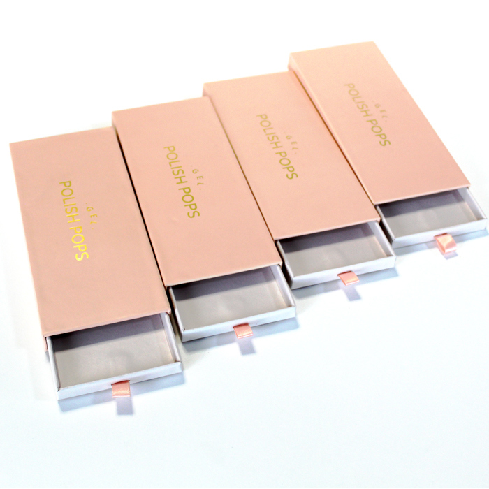 Luxuspress auf Nägel Verpackungskiste mit glänzender Lamination UV-Beschichtung und Lackierung für Schönheitsmaniküre Falsche Nägel