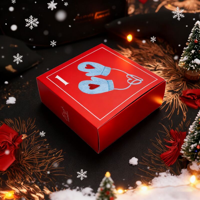 Anpassbares rotes Weihnachtsgeschenk aus Festkarton mit Deckel und Unterlage für Groß- und Einzelhandel