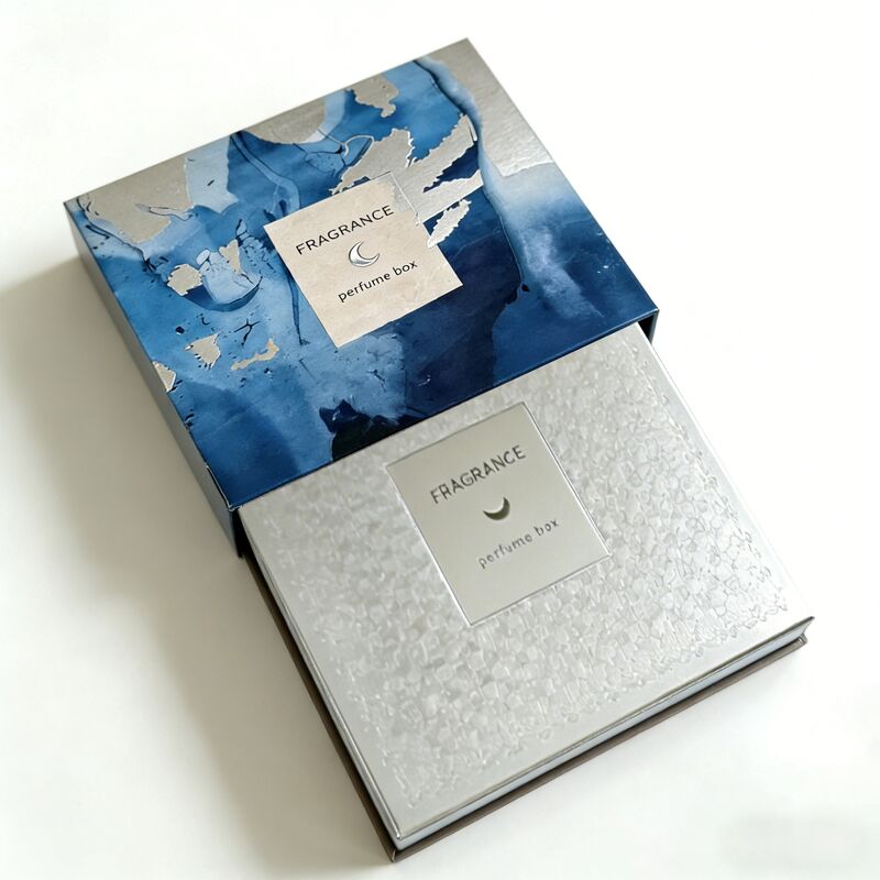 Individuelle Logo-Parfüm-Geschenkbox mit Silberfolienprägung und 350 g/m² FSC-zertifiziertem Karton für luxuriöse Duftverpackungen
