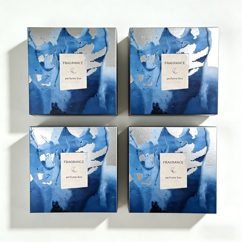 Individuelle Logo-Parfüm-Geschenkbox mit Silberfolienprägung und 350 g/m² FSC-zertifiziertem Karton für luxuriöse Duftverpackungen