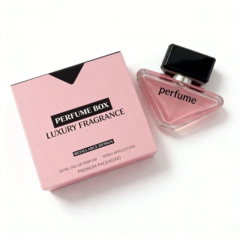 Doppelschlitz-Kartenpapier V-Schnitt-Design Parfümverpackungsbox mit 350, 400 g/m² stabilem Karton und Vierfarbendruck, Heißfolienprägung, UV