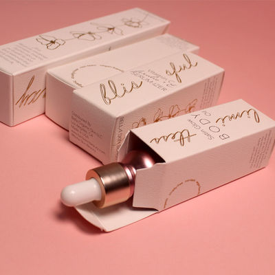 Custom Lotion Flasche Box mit rosa und weiße Luxus Textur Hautpflege Set Verpackung