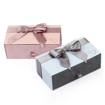 Rosa blauer Schmuck-Verpackenkasten sackt Halsketten-und Ohrring-Geschenkbox ein