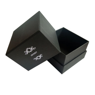 Leere schwarze Kerzen-Verpackenkasten Siliver vereiteln das Stempeln des Logos