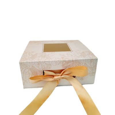 Wasserdichte Papiergoldband-Tortenschachtel mit Fenster-Nahrungsmittelgrad