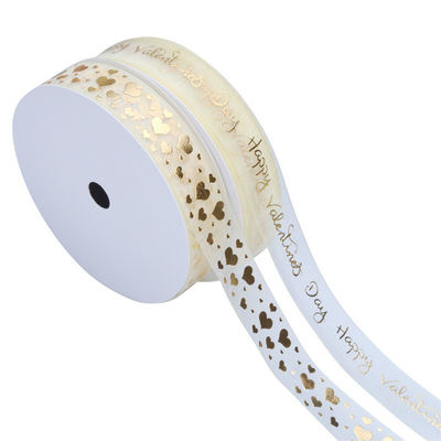 Das kundenspezifische Polyester-Weihnachts-Gold, das Band Riased einwickelt, prägte Druck-Rolls