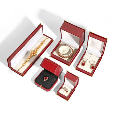 Einzigartiger Schmuck Armband Ohrring Box mit rotem Krokodil Textur Leder