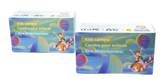 Tragbare Kinderkamera Karton Verpackungskiste mit leuchtend lila Farbe Custom Logo