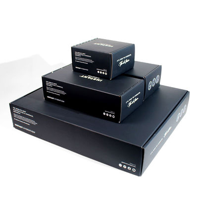 Custom Schwarze leere Papierbox Großhandel Mailerboxen mit unterschiedlichen Größen und Logo Geschenkbox